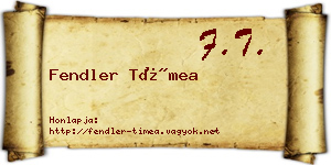 Fendler Tímea névjegykártya